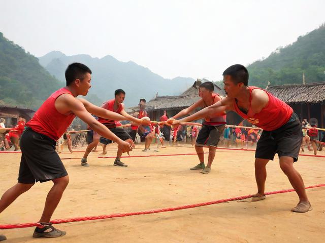 九游体育网站_ 乡村传统拔河比赛，传承民族体育文化，传统体育项目拔河